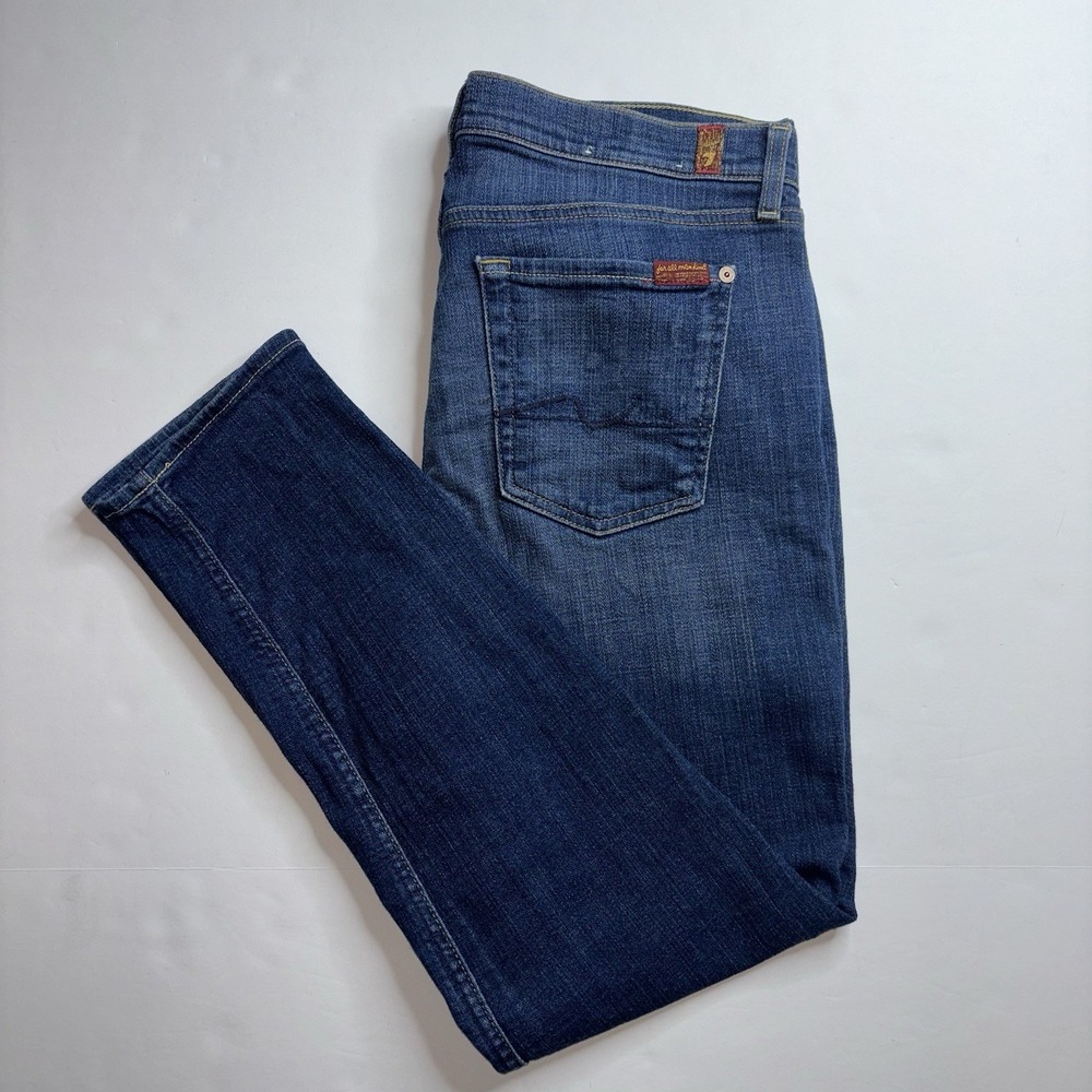 7 For All Mankind Josefina Skinny Boyfriend Blue Jeans Women's Size 29